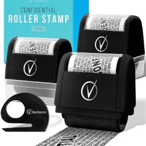 Vantamo Identity Protection Roller Stamps Wide Kit, Secure Confidential ID- 3